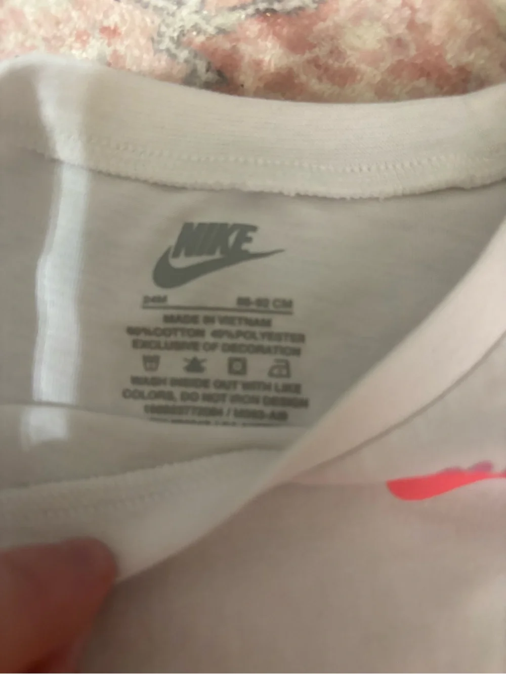 Nike White Tee with Neon Pink Swoosh - Picture 2 of 4
